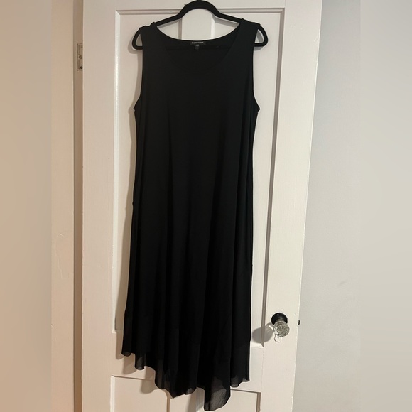 Eileen Fisher Sleeveless handkerchief Hem stretch knit Midi Size L - Picture 4 of 8